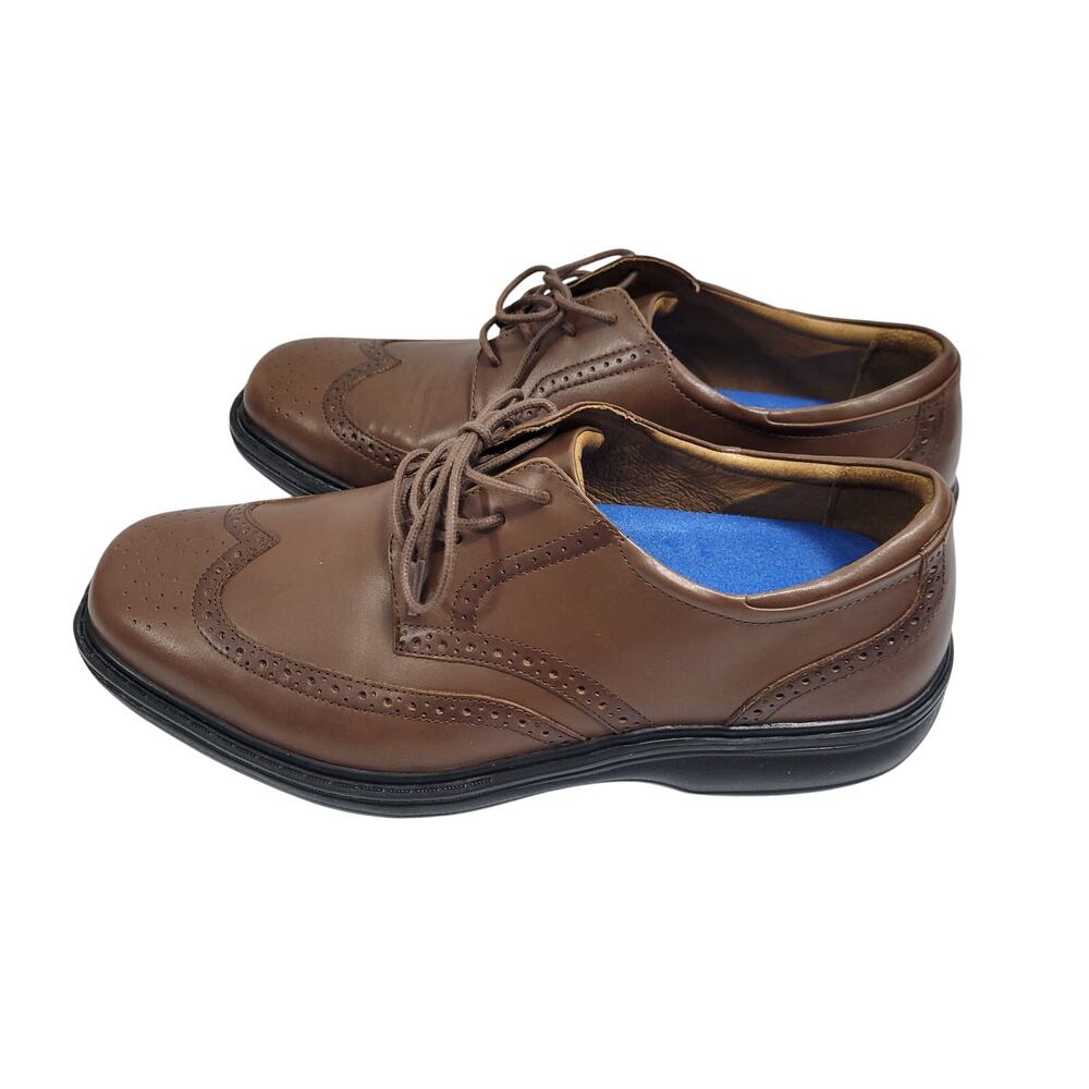Dr Comfort Men's Brown Wing Tip Oxford Dress Shoes Size 9XW 21325-2736 - Picture 2 of 8